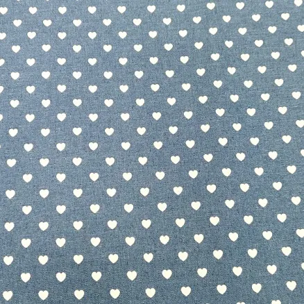 Denimstoff 145cm 50 Hjerter - 50cm