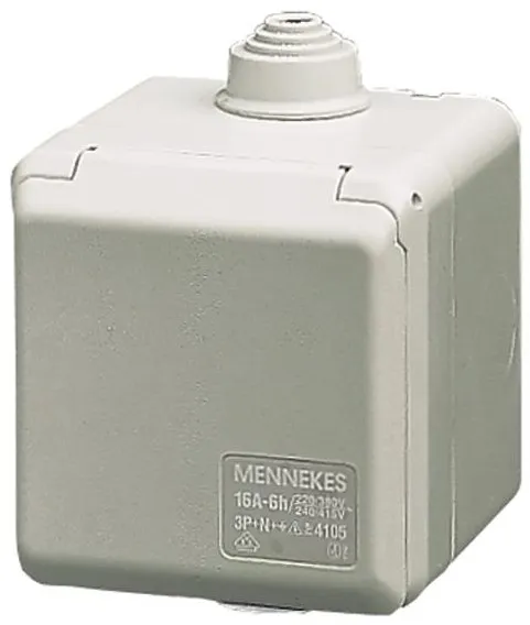 Mennekes CEE utendørs stikkontakt 3-polet 16A 230V IP44 6H 4102